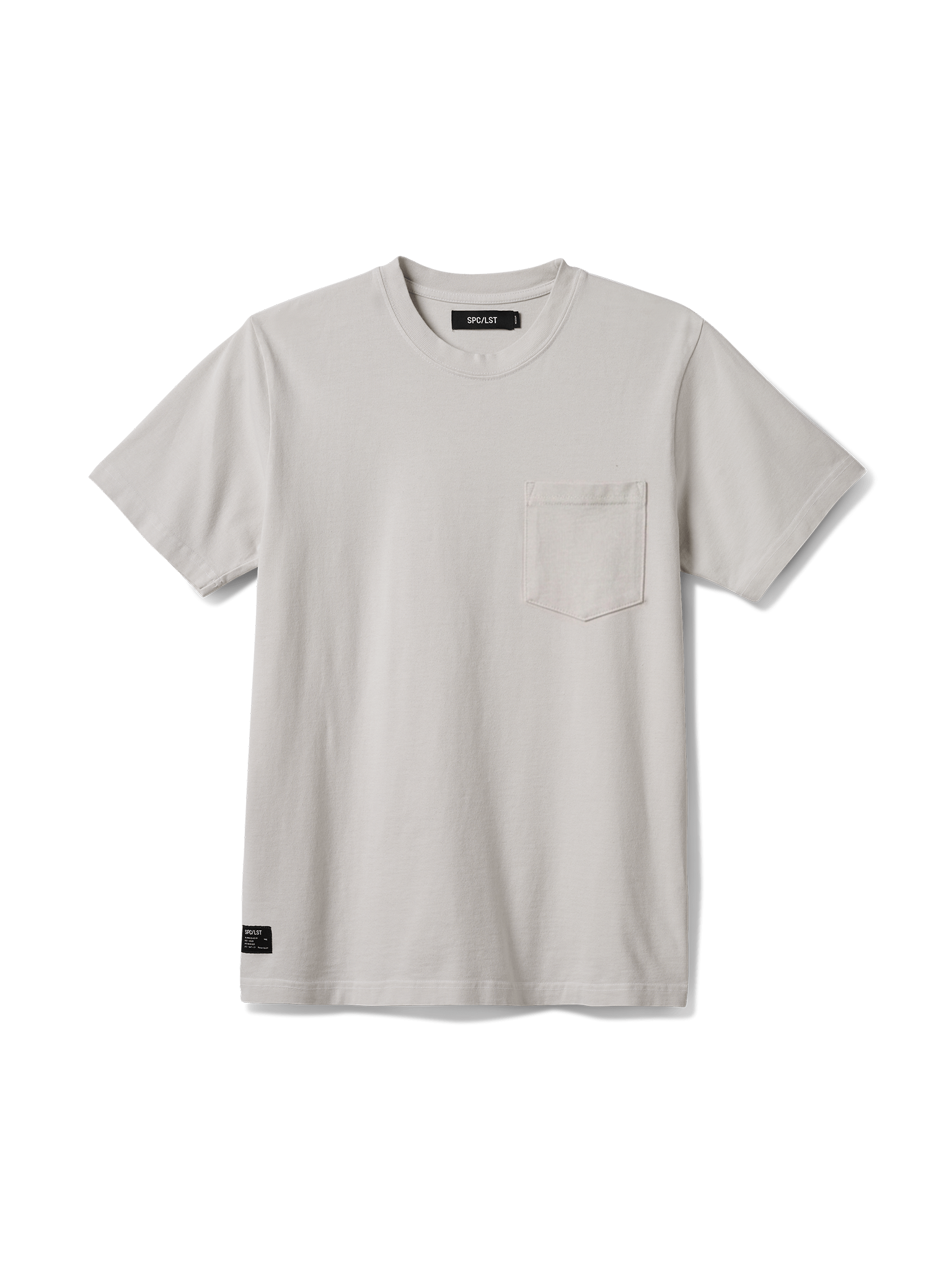 White Cotton t-shirt made in USA with a pocket on a white background
